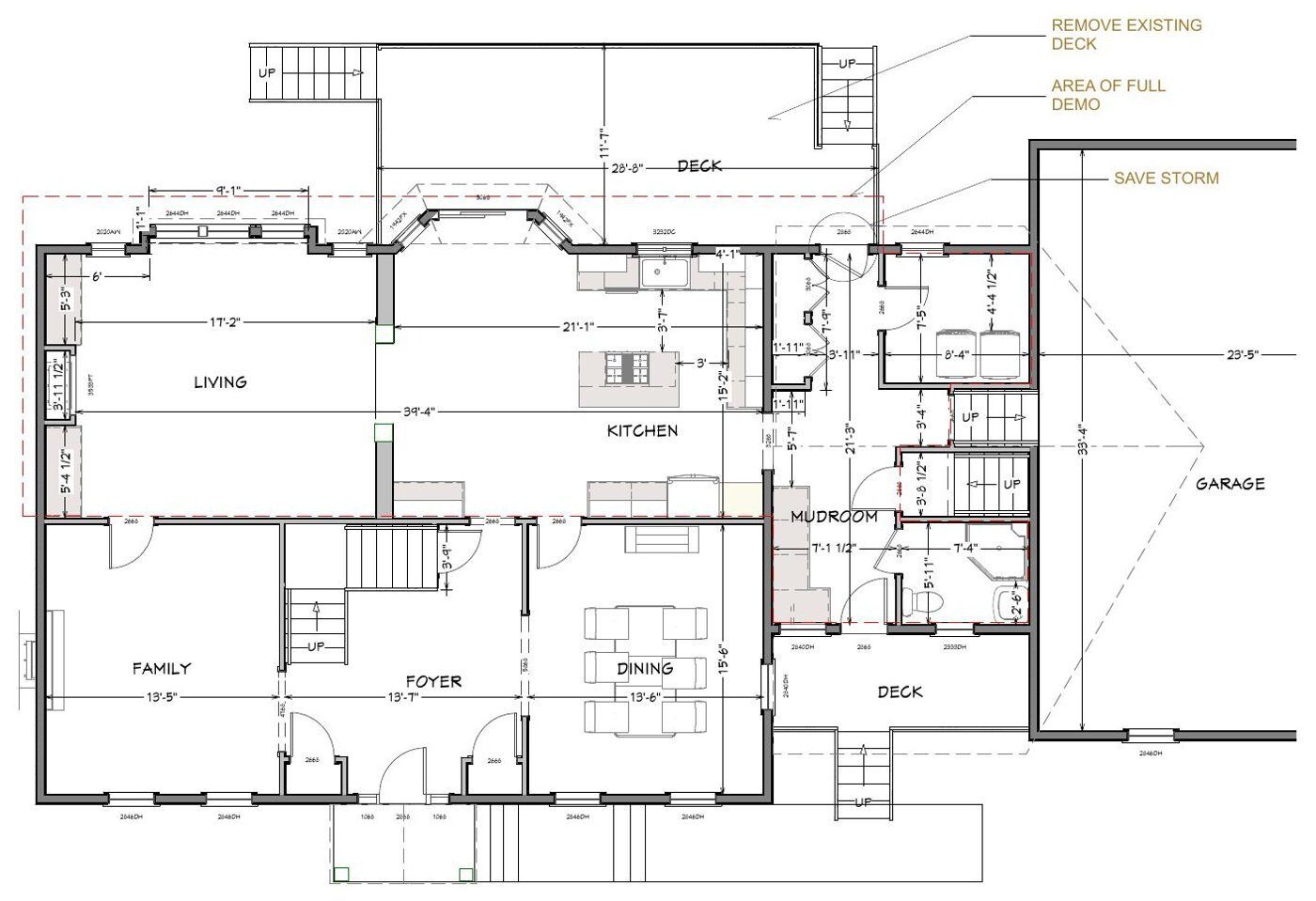 Existing first-floor plan