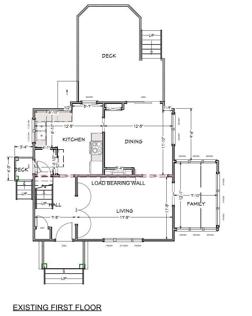 Existing first-floor plan