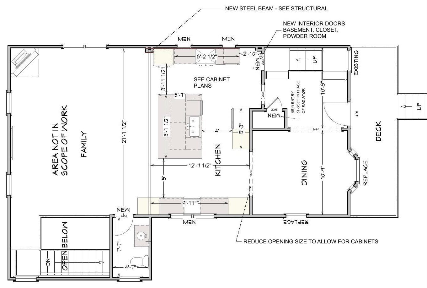 New first-floor plan