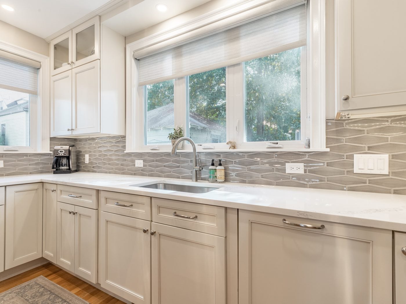 After: white cabinets and counters at the same window