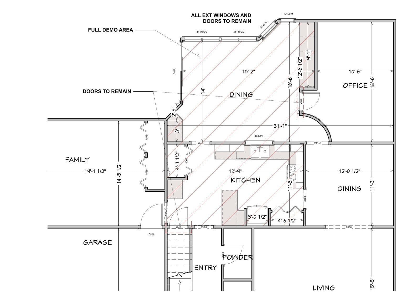 Existing first floor plan